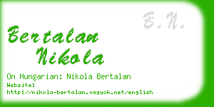 bertalan nikola business card